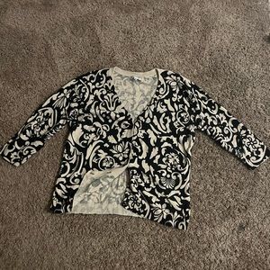 Tan and Black Print Cardigan